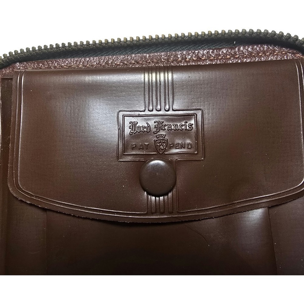 LORD FRANCIS VINTAGE 1950s 1960s Brown Leather Zip Wallet Coin ID Holder - Picture 6 of 14